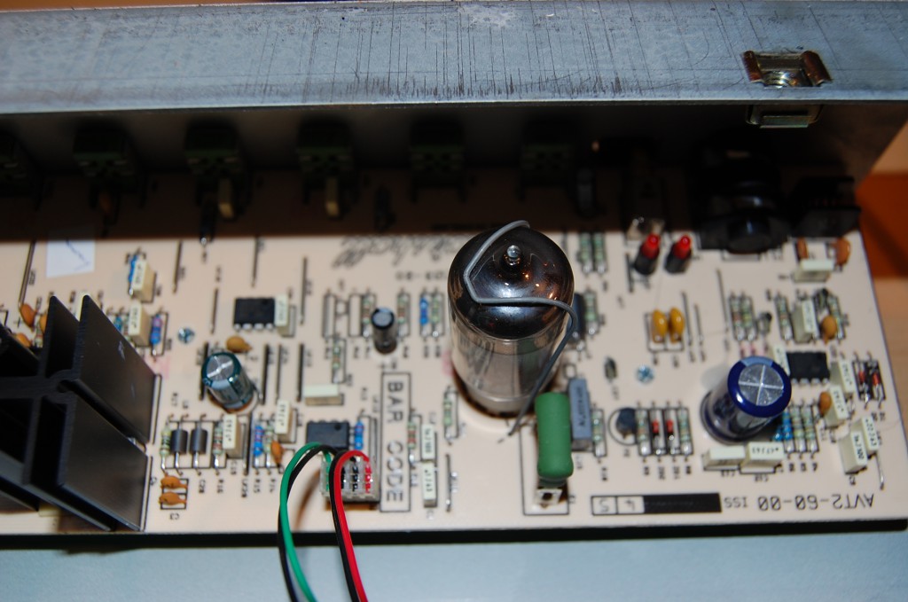 Sinle valve on it's own in the preamp section... All pots and sockets cleaned and then back together