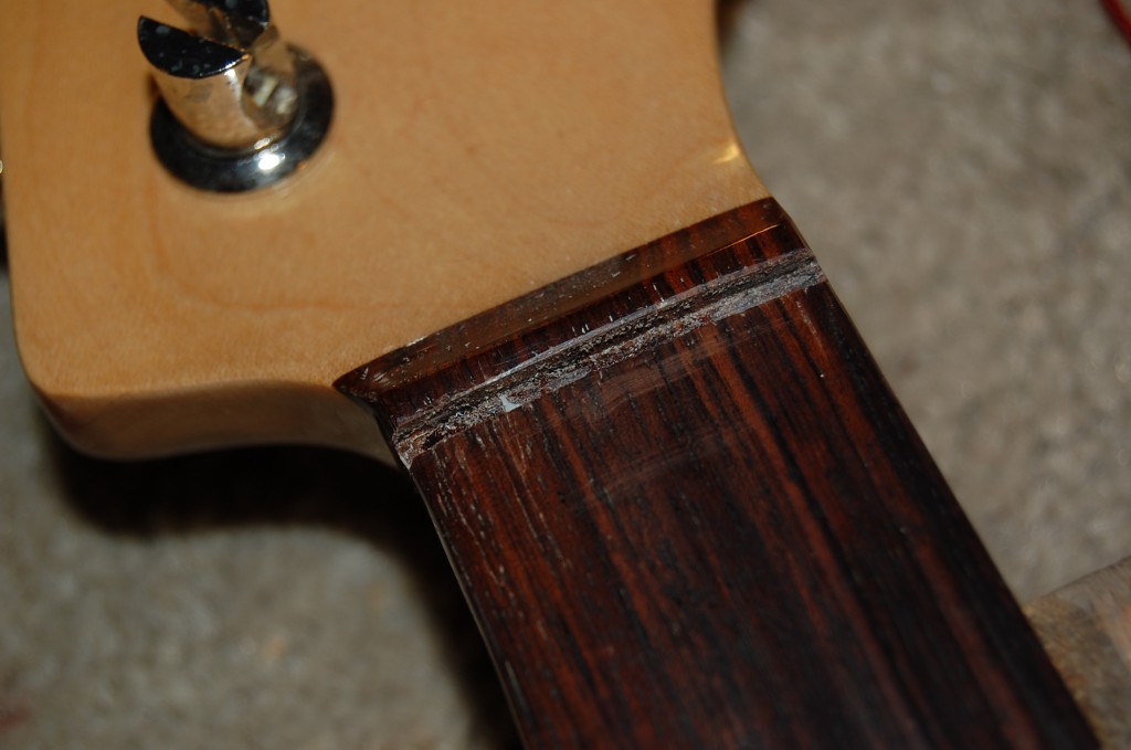 Slot cleaned out ready for a new nut!