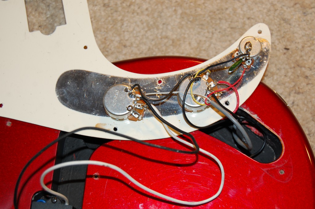 Could only put 2 of the pots on as the tone pot would require routing to fit and I am keeping costs to a minimum