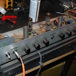 Testing on the bench all good. One power tube dead and one preamp also gone after changing she sounded great!